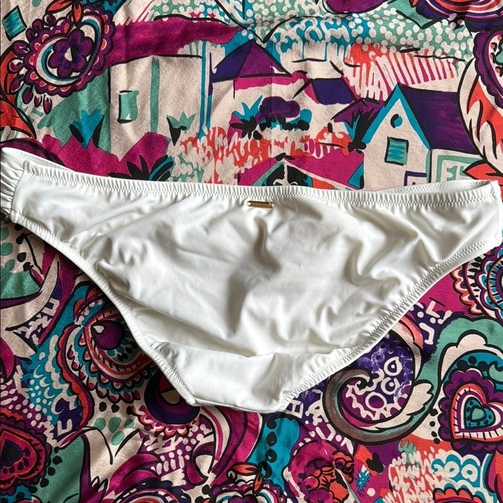 VICTORIA’S SECRET Solid White Double Strap Halter Bikini M/L Bridal Honeymoon